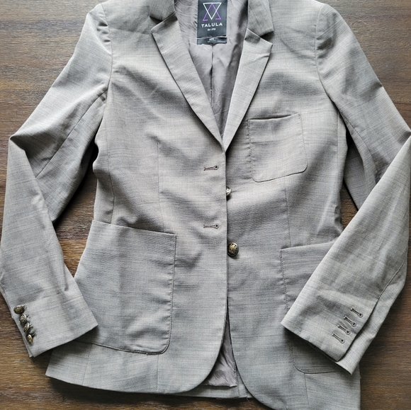 Aritzia Talula Woven Wool Grey Blazer - Size 6 - Picture 5 of 12